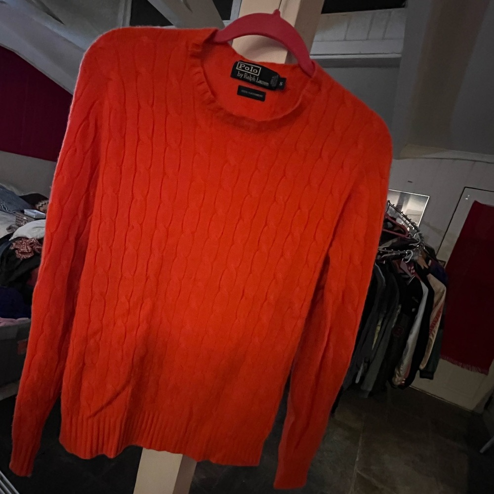 Gorgeous Ralph Lauren Vibrant Orange Cashmere Sweater